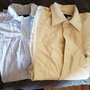 TWO womens Ralph Lauren slim fit oxfords